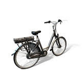 Vogue Basic e-bike in grijs met comfortabele zithouding en 13Ah accu, elektrische stadsfiets voor dagelijks gebruik