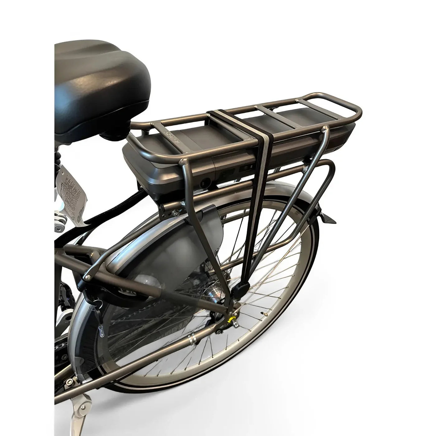 Vogue Basic E-bike grijs, elektrische fiets met comfortabele zithouding en 13Ah accu, geschikt voor stadsritten.