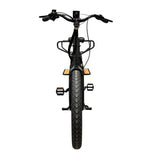Vogue Wonder zwarte elektrische longtail fiets, gezinsvriendelijk, klaar voor montage, met zadel en stuur zichtbaar.